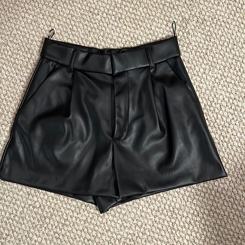 Zara Faux Leather Shorts
